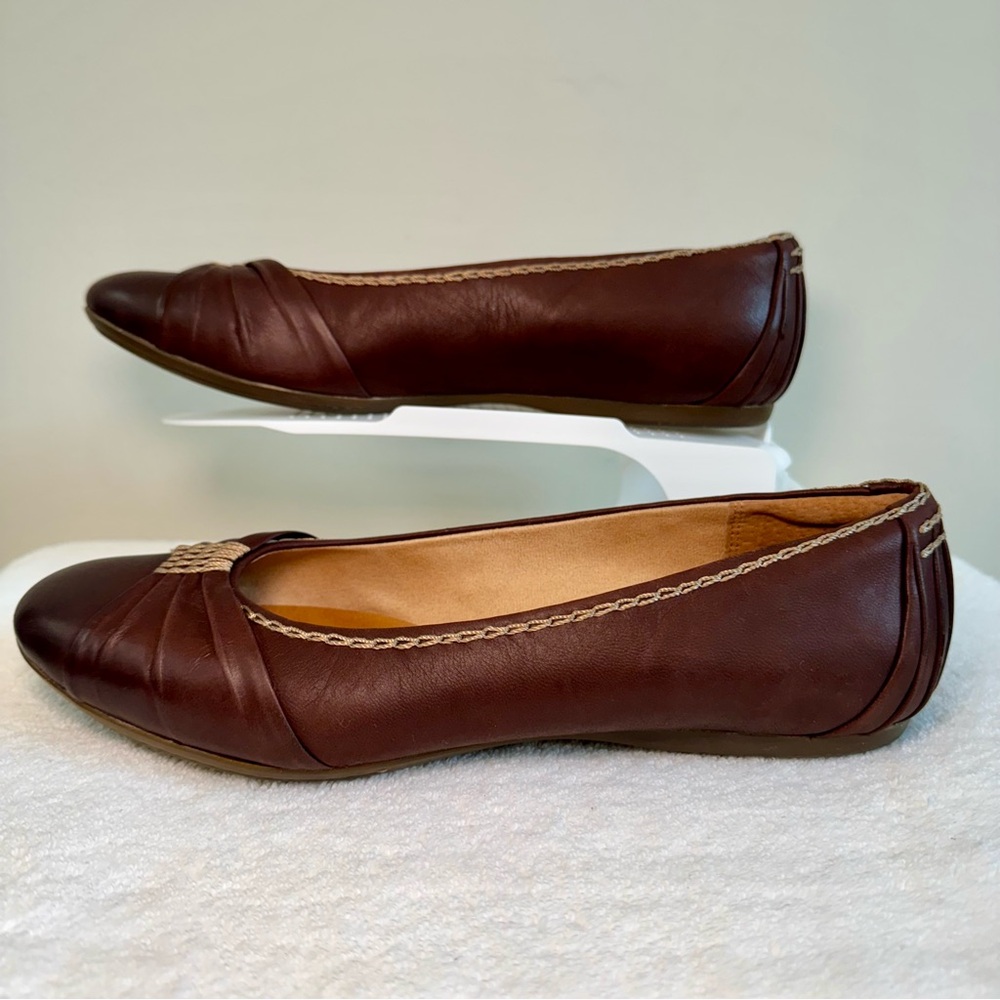 Women’s Clark’s Artisan Aldea Abode Ballet Flat size 9.5 dark brown leather - Picture 6 of 8